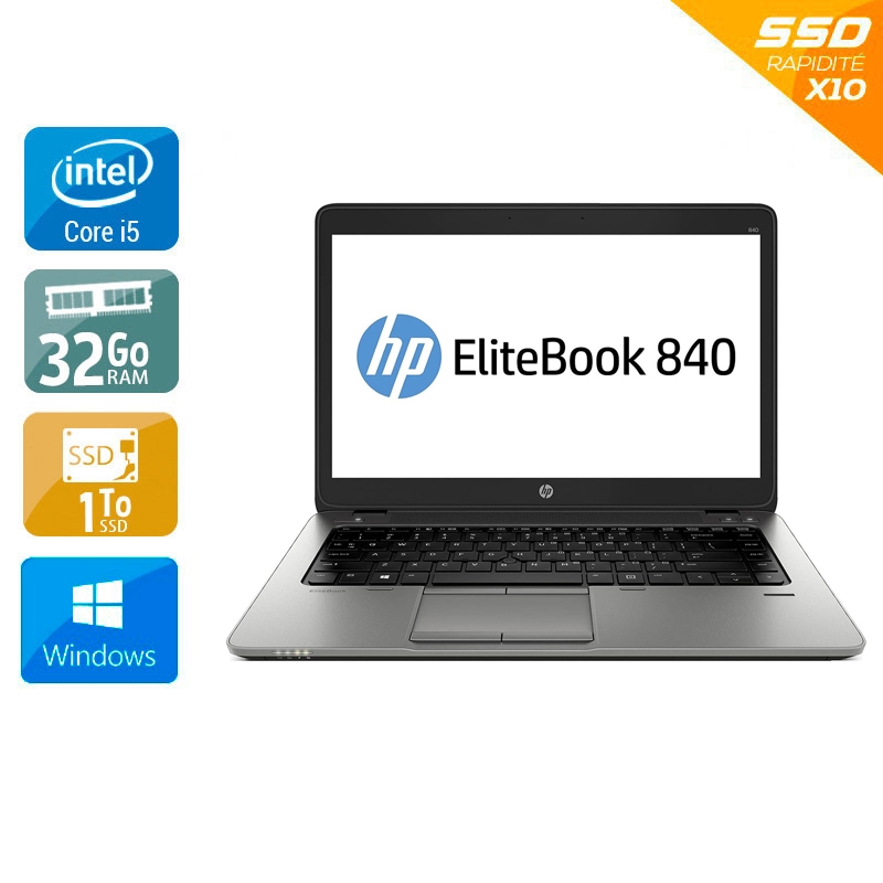 HP EliteBook 840 G8 14'' i5 Gen 11 - 32Go RAM 1To SSD Windows 11 État correctOccasion certifiée reconditionnée Bon état reconditionné disponible sur Kiatoo