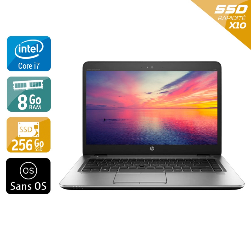 HP EliteBook 840r G4 14'' i5 Gen 7  - 8Go RAM 256Go SSD Sans OS  État correctOccasion certifiée reconditionnée Bon état reconditionné disponible sur Kiatoo