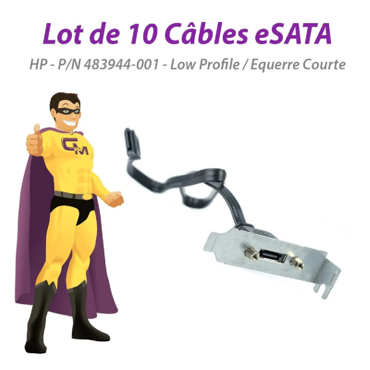 Acheter HP Lot de 10 Câbles I/O SATA eSATA - 40 cm État correct - 29,95 € HP Lot de 10 Câbles I/O SATA eSATA - 40 cm État correct Hewlett-Packard reconditionné disponible sur Rue du Commerce Seconde Vie