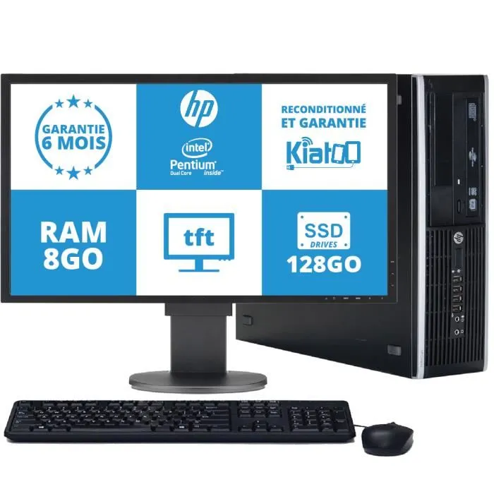 HP - Ordinateur de bureau - Elite 8200 - Pentium Intel Dual Core - RAM 8Go - Stockage 128Go SSD - 22 - Reconditionné Reconditionné - 199,00 € HP - Ordinateur de bureau - Elite 8200 - Pentium Intel Dual Core - RAM 8Go - Stockage 128Go SSD - 22 - Reconditionné Reconditionné Hewlett-Packard reconditionné disponible sur Cdiscount Seconde Vie | Dero