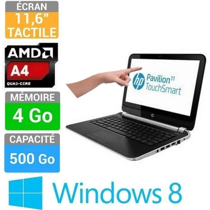 HP Pavilion TouchSmart 11-e032sf Reconditionné - 359,00 € HP Pavilion TouchSmart 11-e032sf Reconditionné Hewlett-Packard reconditionné disponible sur Cdiscount Seconde Vie