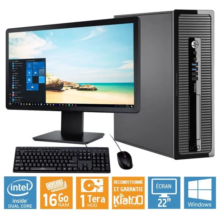 HP - PC Bureau ProDesk 400 G1 - Pentium Dual Core - RAM 16 Go - Stockage 1 To HDD - 22 pouces - Windows 8 - Reconditionné Reconditionné - 389,00 € HP - PC Bureau ProDesk 400 G1 - Pentium Dual Core - RAM 16 Go - Stockage 1 To HDD - 22 pouces - Windows 8 - Reconditionné Reconditionné Hewlett-Packard reconditionné disponible sur Cdiscount Seconde Vie | Dero