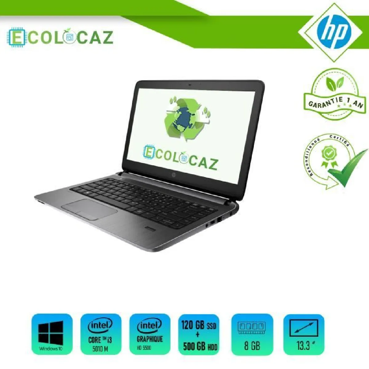 HP PROBOOK 430 G2-Intel Core i3-5010U 2.1Ghz - 8GB RAM -120Go SSD - 500GoHDD Reconditionné - 149,00 € HP PROBOOK 430 G2-Intel Core i3-5010U 2.1Ghz - 8GB RAM -120Go SSD - 500GoHDD Reconditionné Hewlett-Packard reconditionné disponible sur Rue du Commerce Seconde Vie | Dero