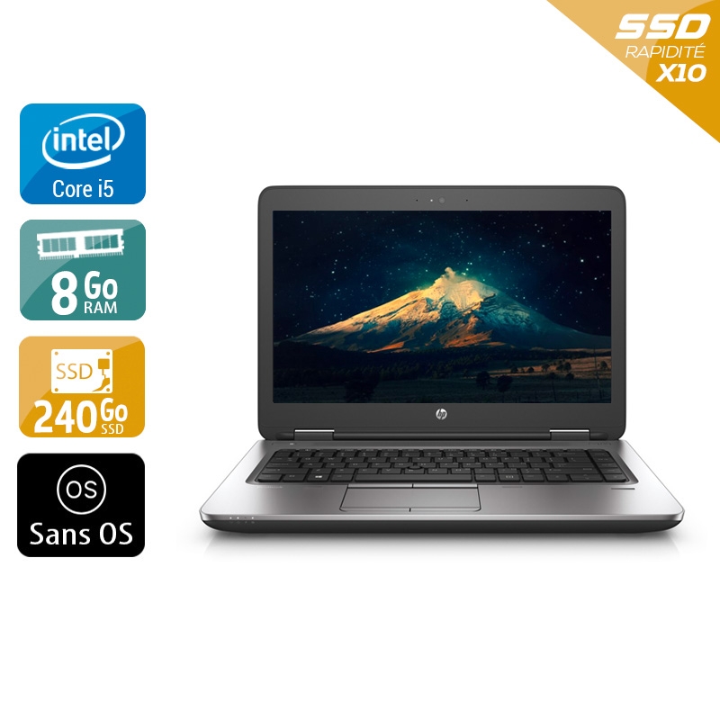 HP Probook 640 G2 14'' i5 Gen 6 - 8Go RAM 240Go SSD Sans OS - Etat du Produit : Bon état Bon étatOccasion certifiée reconditionnée Bon état - 190,83 € HP Probook 640 G2 14'' i5 Gen 6 - 8Go RAM 240Go SSD Sans OS - Etat du Produit : Bon état Bon étatOccasion certifiée reconditionnée Bon état reconditionné disponible sur Kiatoo