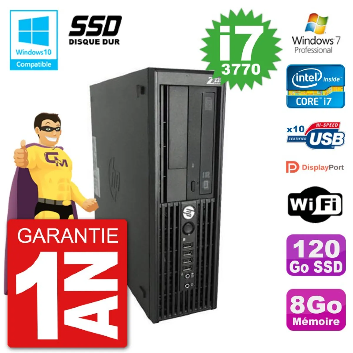 Hp Z220 SFF Workstation - Noir État correct - 409,50 € Hp Z220 SFF Workstation - Noir État correct Hewlett-Packard reconditionné disponible sur Rue du Commerce Seconde Vie