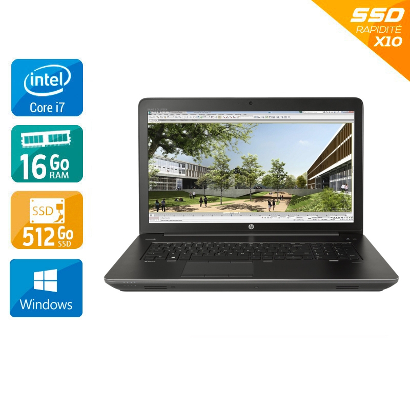 HP ZBook 17 G3 17,3'' i7 Gen 6 - 16Go RAM 512Go SSD Windows 10 Très bon étatOccasion certifiée reconditionnée Très bon état reconditionné disponible sur Kiatoo | Dero