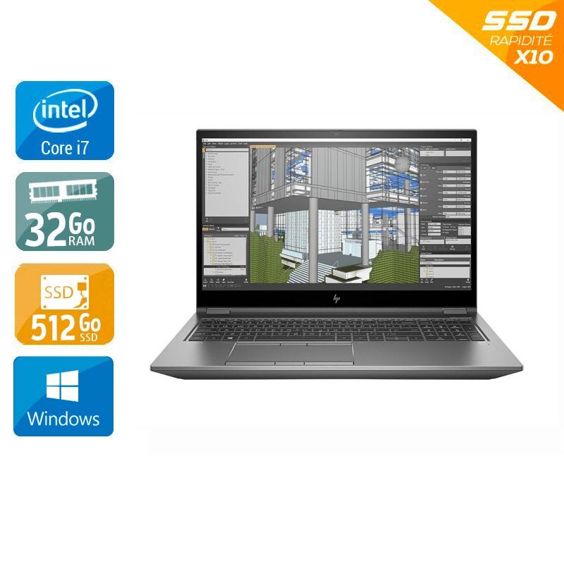 HP ZBook Fury G8 15,3'' i7 Gen 11 - 32Go RAM 512Go SSD Windows 11 État correctOccasion certifiée reconditionnée Bon état reconditionné disponible sur Kiatoo