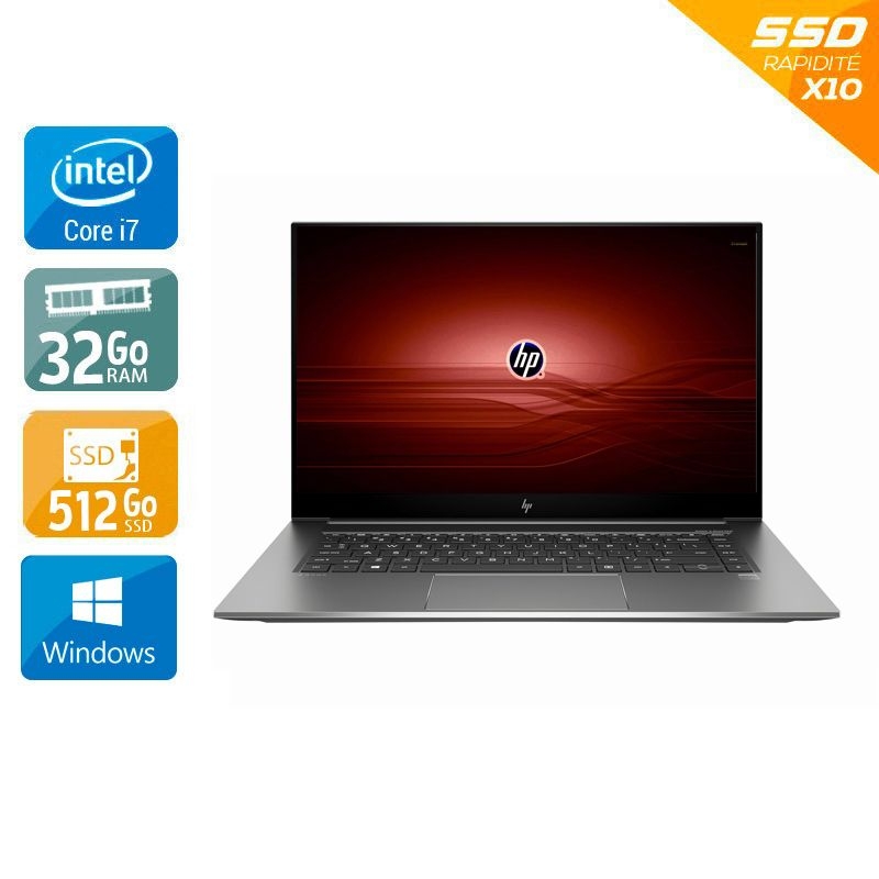 HP ZBook Studio G7 15,5'' i7 Gen 10 - 32Go RAM 512Go SSD Windows 11 État correctOccasion certifiée reconditionnée Bon état reconditionné disponible sur Kiatoo