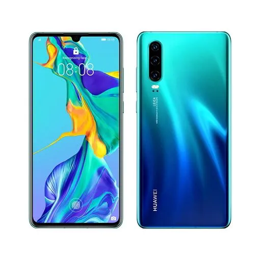 Huawei P30 128 Go (RAM 6 Go) Double SIM Aurora Bleu Bon état reconditionné disponible sur Rakuten