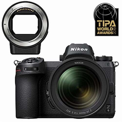 Hybride Nikon Z6 Noir + Objectif Nikkor 24-70 mm f/4 + Bague d'adaptation pour objectifs Nikkor F État correct reconditionné disponible sur Fnac