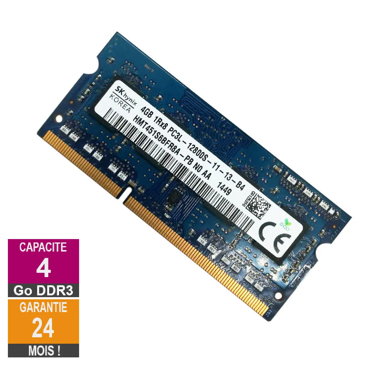 Acheter Hynix 4Go RAM DDR3 1600MHz SO-DIMM Reconditionné - 21,09 € | Dero Hynix 4Go RAM DDR3 1600MHz SO-DIMM Reconditionné SK Hynix reconditionné disponible sur Rue du Commerce Seconde Vie | Dero