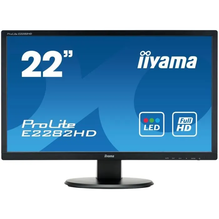 iiYama E2282HD-B1 - Ecran ProLite 22 Full HD - Dalle TN - 5 ms - DVI / VGA Reconditionné Iiyama reconditionné disponible sur Cdiscount Seconde Vie