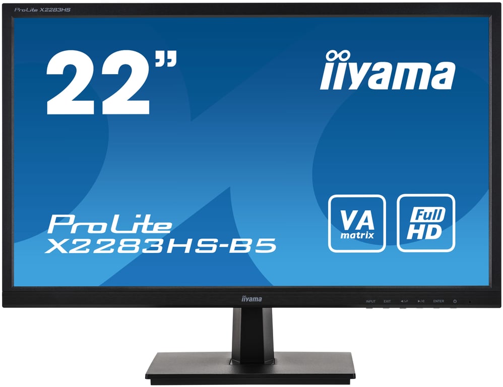 iiyama ProLite X2283HS-B5 écran plat de PC 54,6 cm (21.5 ) 1920 x 1080 pixels Full HD LED Noir - Très bon état Très bon état Iiyama reconditionné disponible sur Pixmania