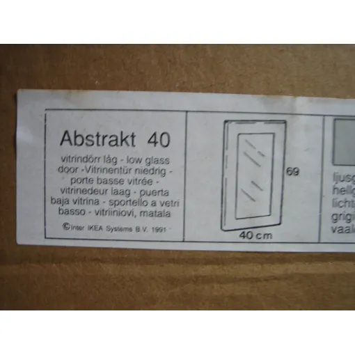 Ikea Abstrakt 40 lot de quatre portes basses vitrées gris clair Bon état reconditionné disponible sur Rakuten