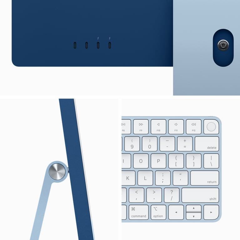 iMac Apple M3 59,7 cm (23.5 ) 4480 x 2520 pixels 8 Go 256 Go SSD PC All-in-One macOS Sonoma Wi-Fi 6E (802.11ax), Bleu - Excellent état Parfait état Apple reconditionné photo 2 | Dero