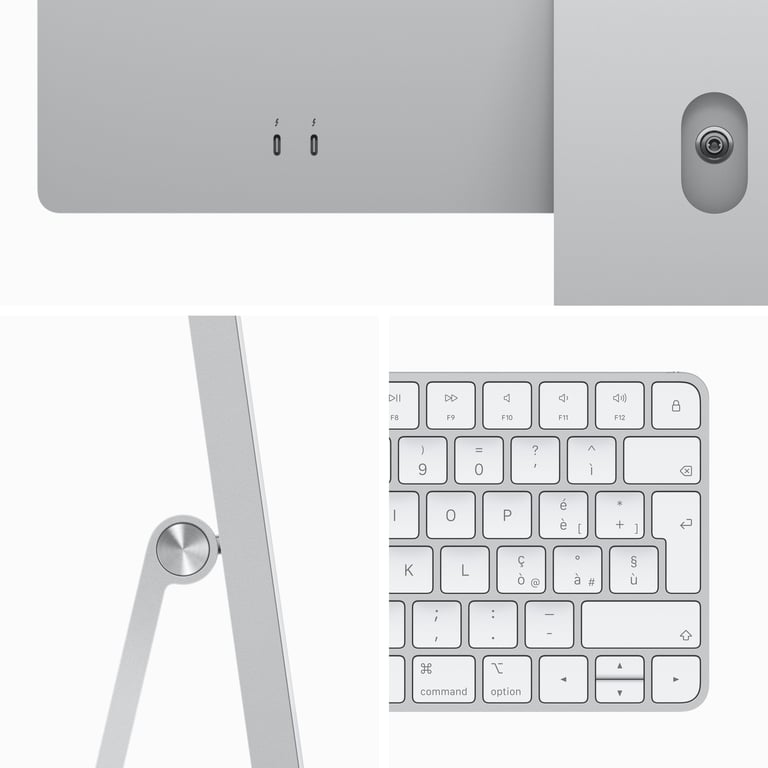 iMac Apple M3 59,7 cm (23.5 ) 4480 x 2520 pixels 8 Go 256 Go SSD PC All-in-One macOS Sonoma Wi-Fi 6E (802.11ax), Argent - Excellent état Parfait état Apple reconditionné photo 2 | Dero