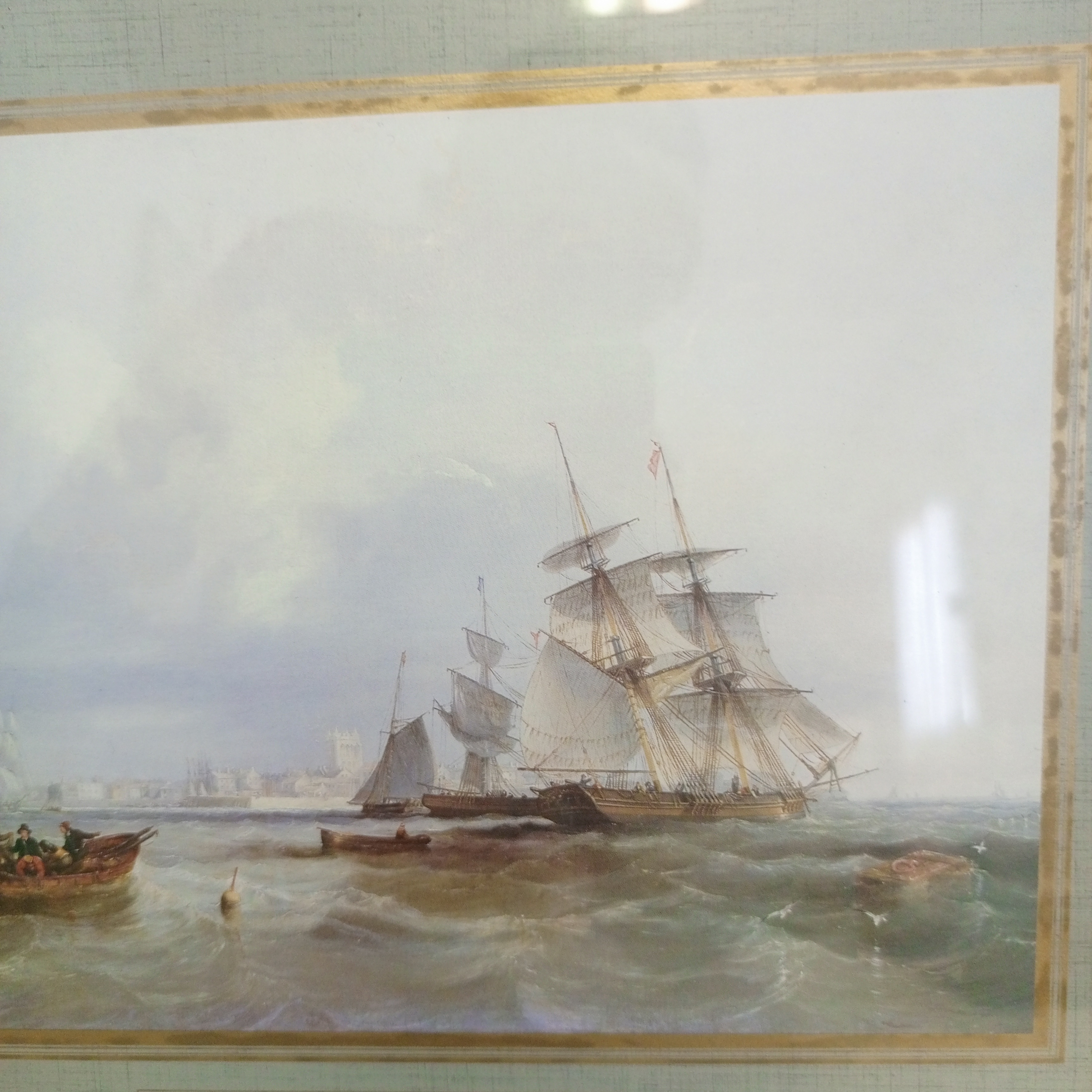 Voir photo 3 de Impression Murale Bateaux et Pirogues en Mer par John Wilson 1800 _1868 Impression Murale Bateaux et Pirogues en Mer par John Wilson 1800 _1868 État correct reconditionné photo 3