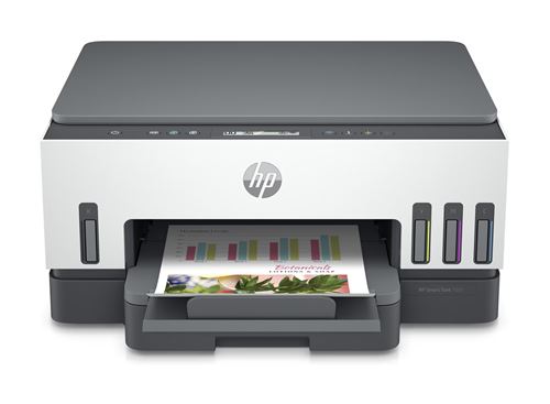 Imprimante tout-en-un HP Smart Tank Plus 7005 Jet d'encre couleur Copie Scan Blanc et gris État correct Hewlett-Packard reconditionné disponible sur Fnac