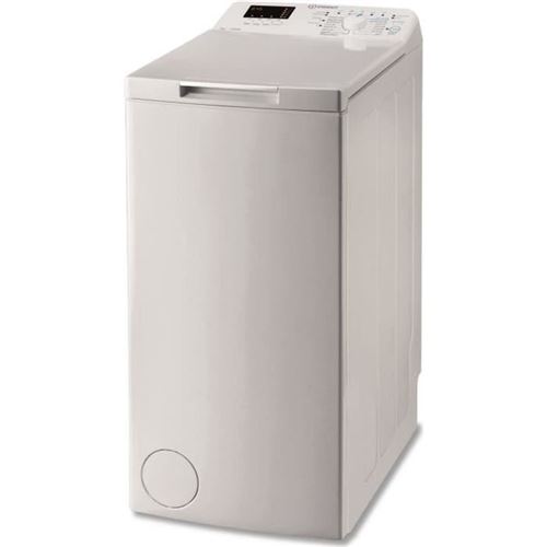Indesit BTW L7220 FR/N - Machine à laver - largeur : 40 cm - profondeur : 60 cm - hauteur : 90 cm - chargement par le dessus - 42 litres - 7 kg - 1200 tours/min - blanc État correct Indesit reconditionné disponible sur Fnac