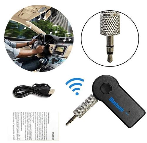 INECK® Mini Kit voiture mains libres adaptateur récepteur audio sans fil Bluetooth pour iPhone 6 6 Plus 5S Smartphone Tablette PC pour ordinateur portable (3,5 mm AUX, Noir) État correct N/A reconditionné disponible sur Fnac