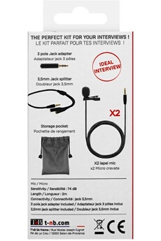 INFLUENCE - Pack de 2 microphones cravate port jack - noir Bon état N/A reconditionné disponible sur Darty
