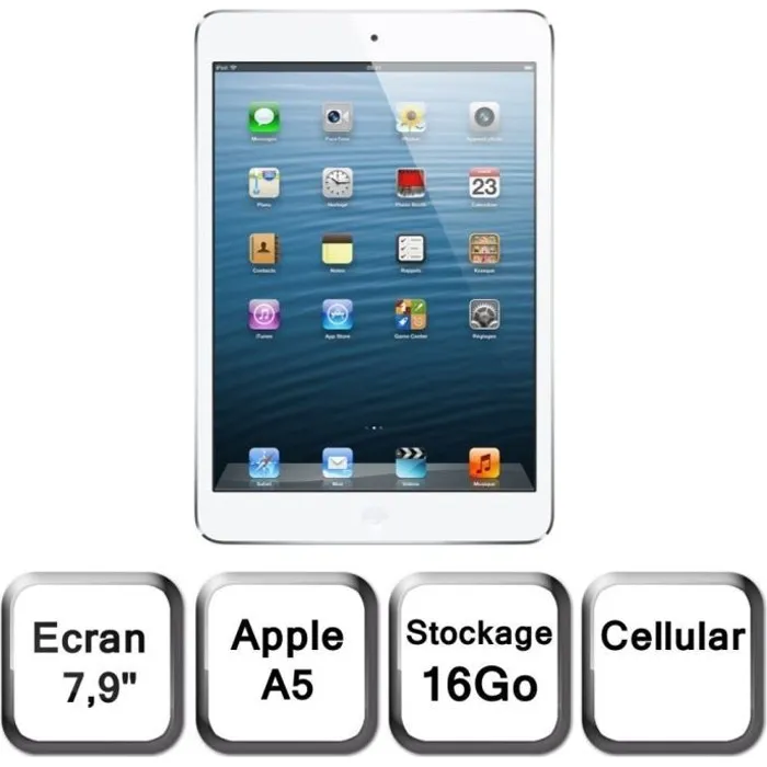 iPad mini Wi-Fi + Cellular 16 Go blanc & argent Reconditionné - 64,90 € iPad mini Wi-Fi + Cellular 16 Go blanc & argent Reconditionné Apple reconditionné disponible sur Cdiscount Seconde Vie