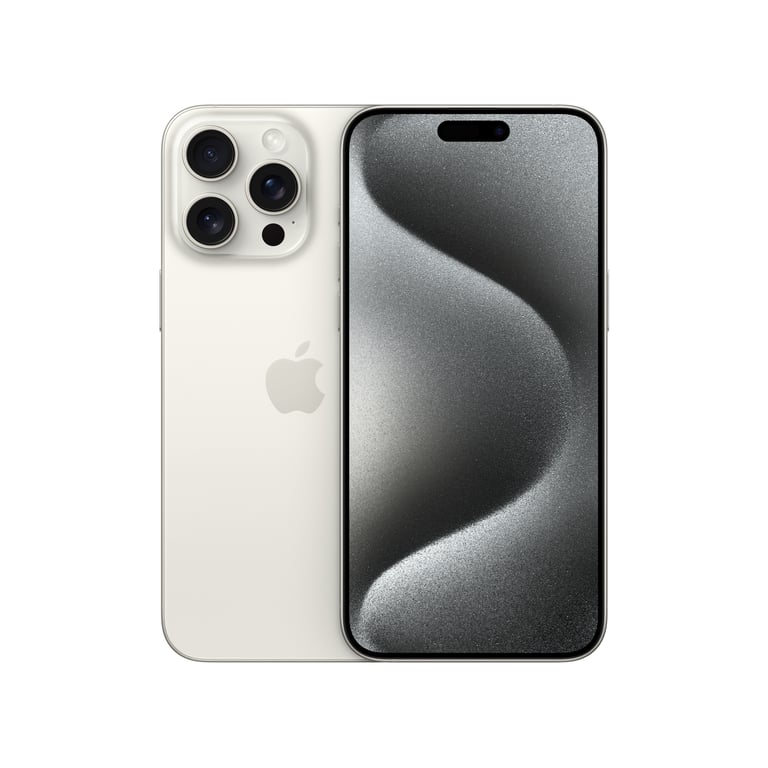 iPhone 15 Pro Max (5G) 1 To, Titane blanc, Débloqué - Excellent état Parfait état Apple reconditionné disponible sur Pixmania
