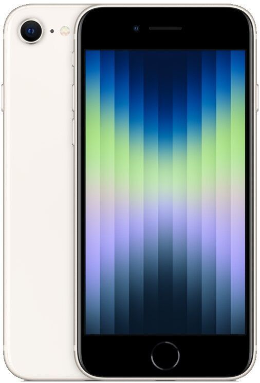 iPhone SE (2022) 128 GB Dual-SIM (eSIM, Nano-SIM) Étoile Polaire Parfait état Apple reconditionné disponible sur Refurbed | Dero