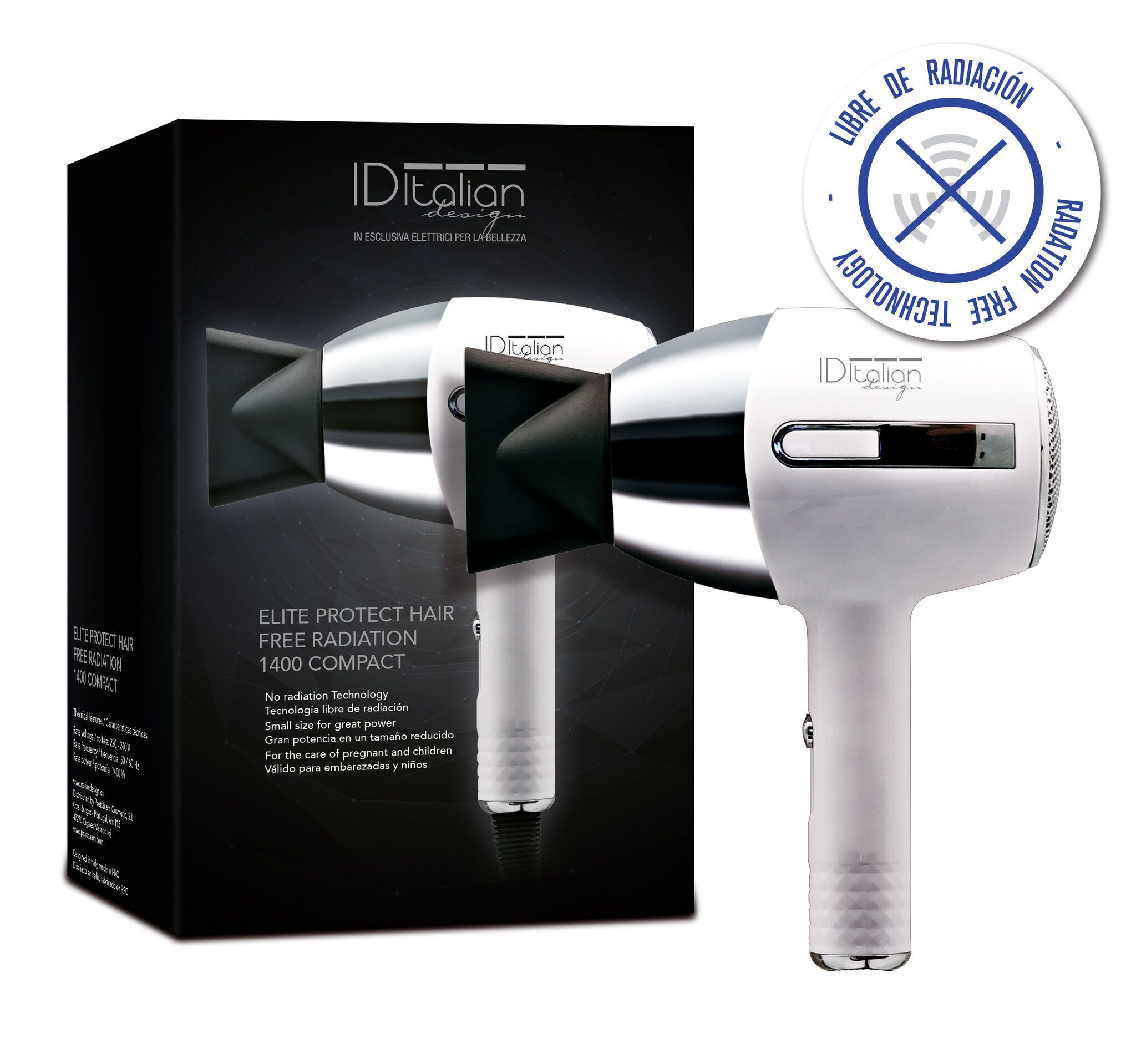 Italian Design Elite Compact Protect Hair Sèche-cheveux noir/gris Parfait état N/A reconditionné disponible sur Refurbed | Dero