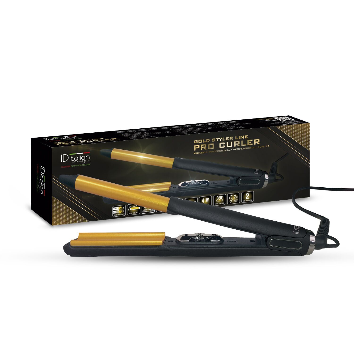 Italian Design Gold Styler Line Pro Curler Fer à boucler or/noir Parfait état N/A reconditionné disponible sur Refurbed | Dero