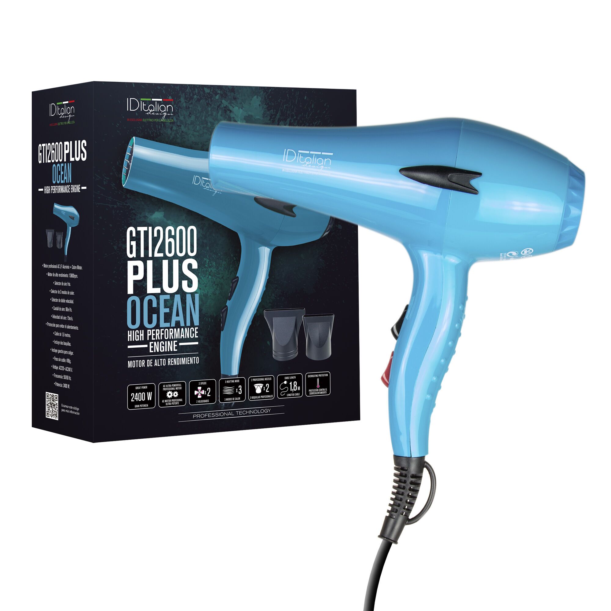 Italian Design GTI 2600 Ocean Plus Sèche-cheveux turquoise Parfait état N/A reconditionné disponible sur Refurbed | Dero