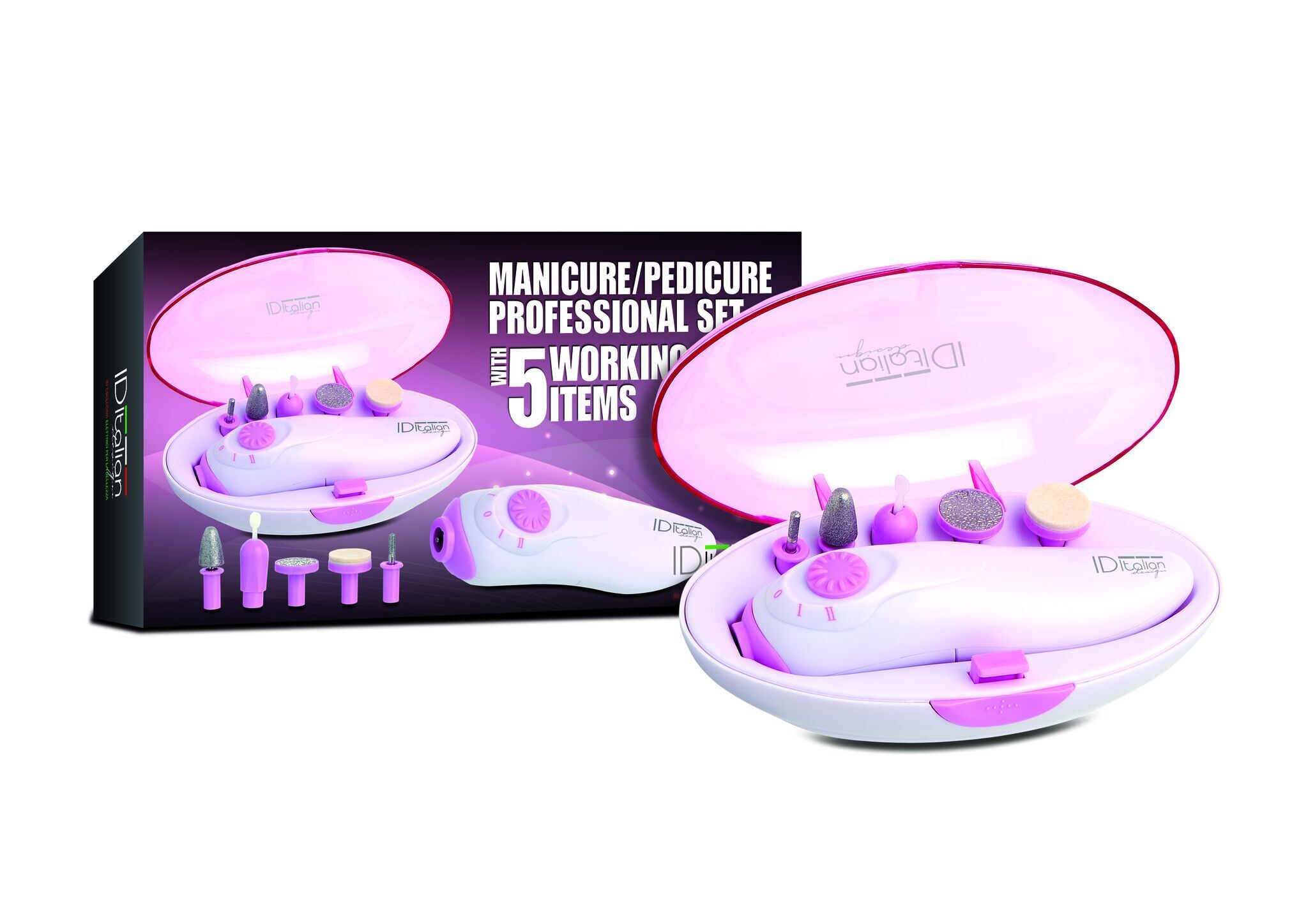 Italian Design Kit professionnel de manucure/pédicure avec 5 embouts blanc Parfait état N/A reconditionné disponible sur Refurbed | Dero