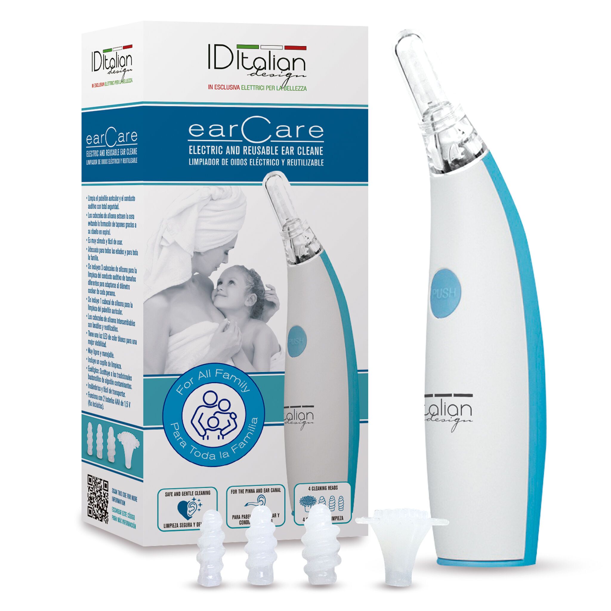 Acheter Italian Design Nettoyeur d'oreilles électrique réutilisable blanc/bleu Parfait état - 21,99 € | Dero Italian Design Nettoyeur d'oreilles électrique réutilisable blanc/bleu Parfait état N/A reconditionné disponible sur Refurbed | Dero