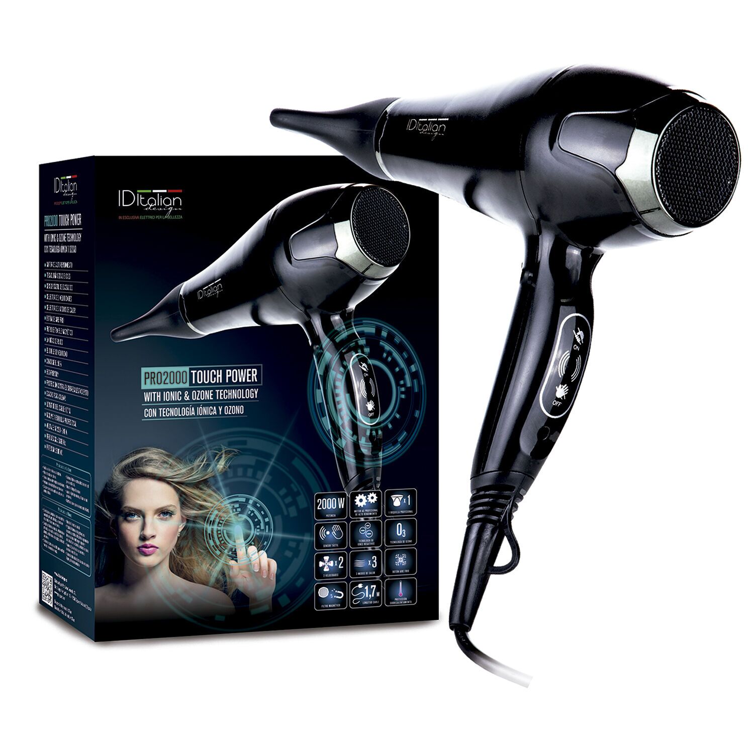 Italian Design Pro 2000 Touch Power Sèche-cheveux noir Parfait état N/A reconditionné disponible sur Refurbed | Dero