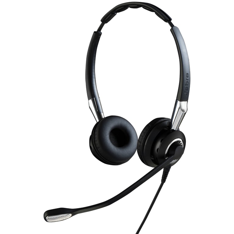 Jabra Biz 2400 II QD Duo NC Casque Avec fil Arceau Bureau/Centre d'appels Noir, Argent - Excellent état Parfait état Jabra reconditionné disponible sur Pixmania