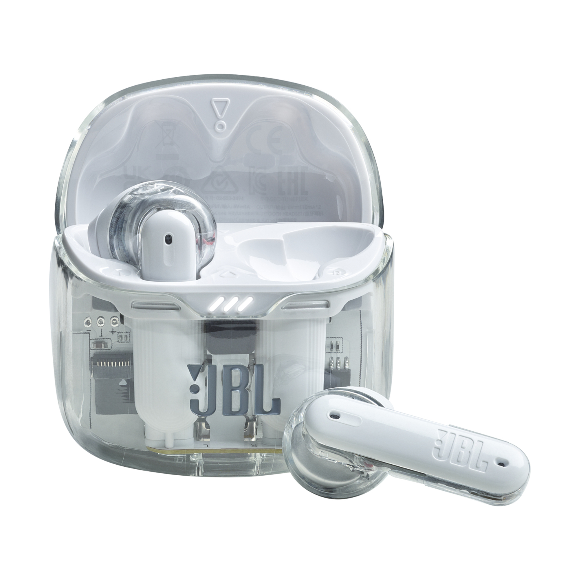 JBL Tune Flex Ghost Edition Casque True Wireless Stereo (TWS) Ecouteurs Appels/Musique Bluetooth Translucide, Transparent - Très bon état Très bon état reconditionné disponible sur Pixmania