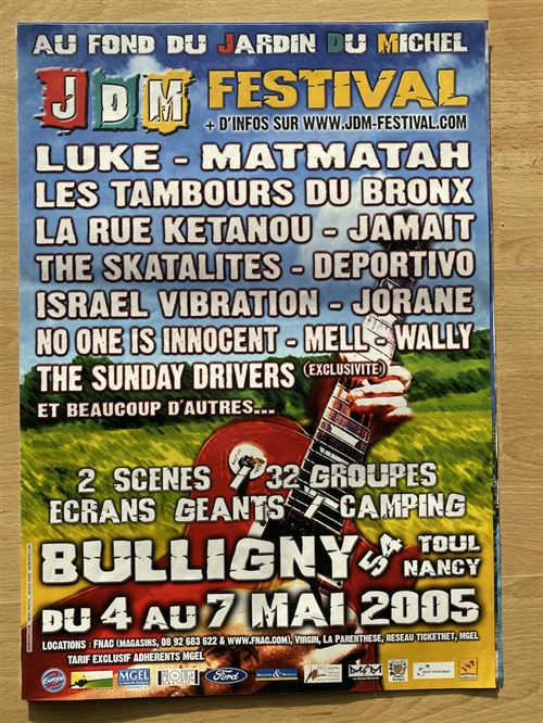 Acheter JDM Festival - 1ère édition 2005 - 30x40cm - Affiche État correct - 10,99 € JDM Festival - 1ère édition 2005 - 30x40cm - Affiche État correct reconditionné disponible sur Fnac