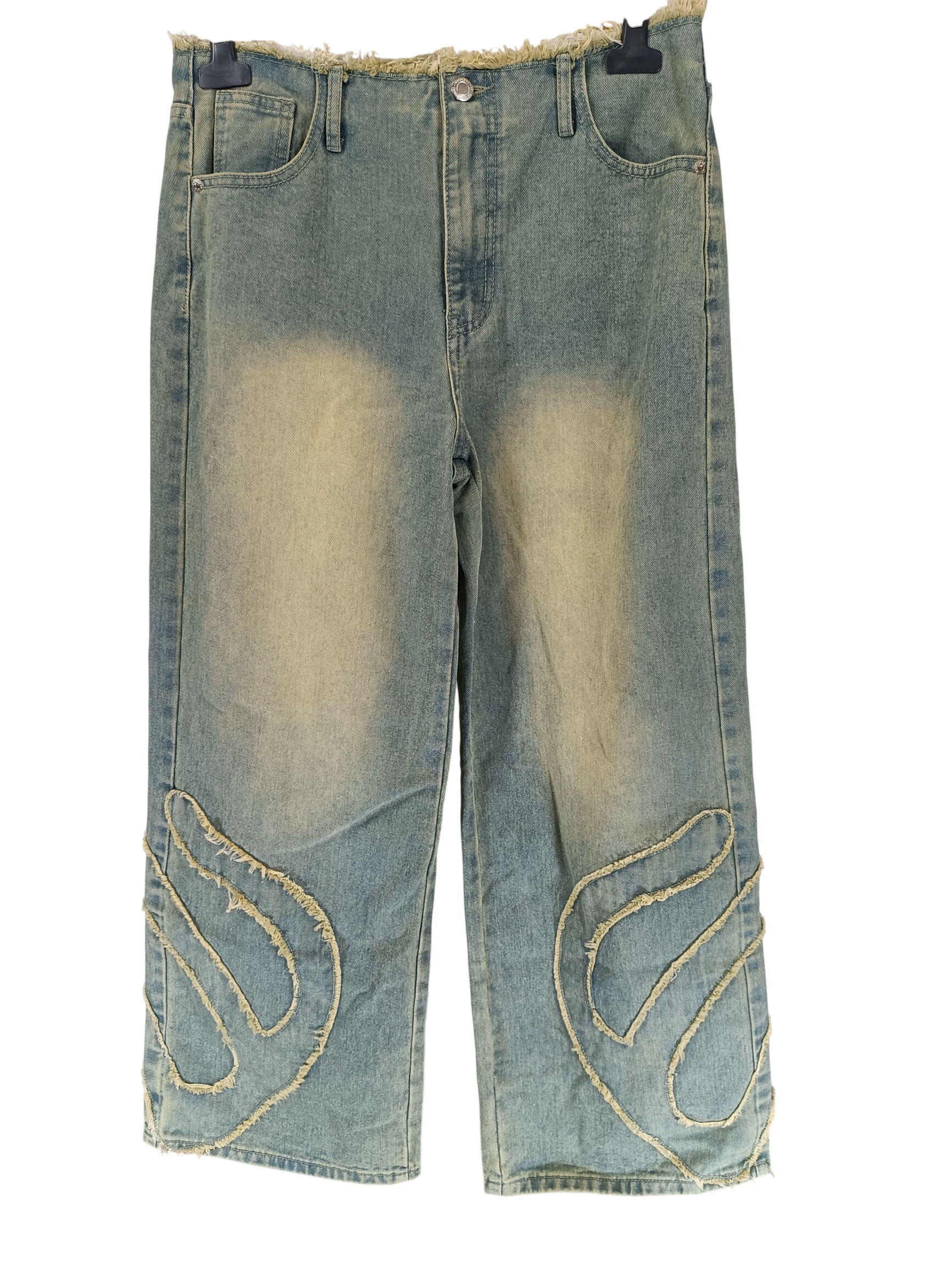 Acheter Jean large PrettyLittleThing vert délavé franges taille haute taille S Très bon état - 10,00 € Jean large PrettyLittleThing vert délavé franges taille haute taille S Très bon état reconditionné disponible sur Label Emmaüs