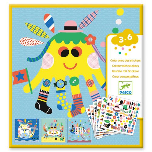 Jeu créatif Djeco Créer avec des Stickers Animaux Marins État correct Djeco reconditionné (offre indisponible) | Dero