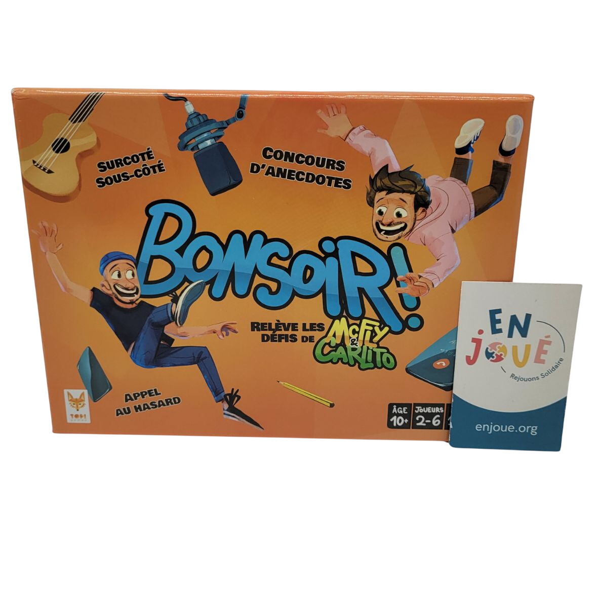Acheter Jeu d'ambiance - Bonsoir ! Topi games - À partir de 10 ans. Très bon état - 10,00 € Jeu d'ambiance - Bonsoir ! Topi games - À partir de 10 ans. Très bon état reconditionné disponible sur Label Emmaüs