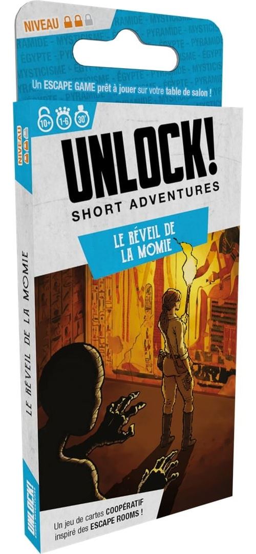 Jeu d'escape game Asmodee Unlock Short Adventure Le réveil de la momie État correct Asmodee reconditionné disponible sur Fnac