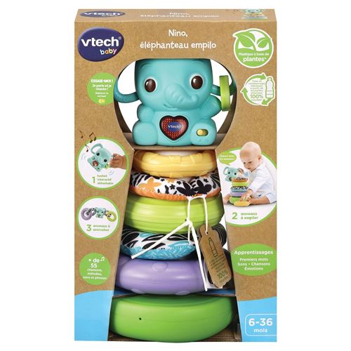 Jeu d'éveil Vtech Baby Nino éléphanteau empilo 3 en 1 État correct - 22,40 € Jeu d'éveil Vtech Baby Nino éléphanteau empilo 3 en 1 État correct reconditionné disponible sur Fnac