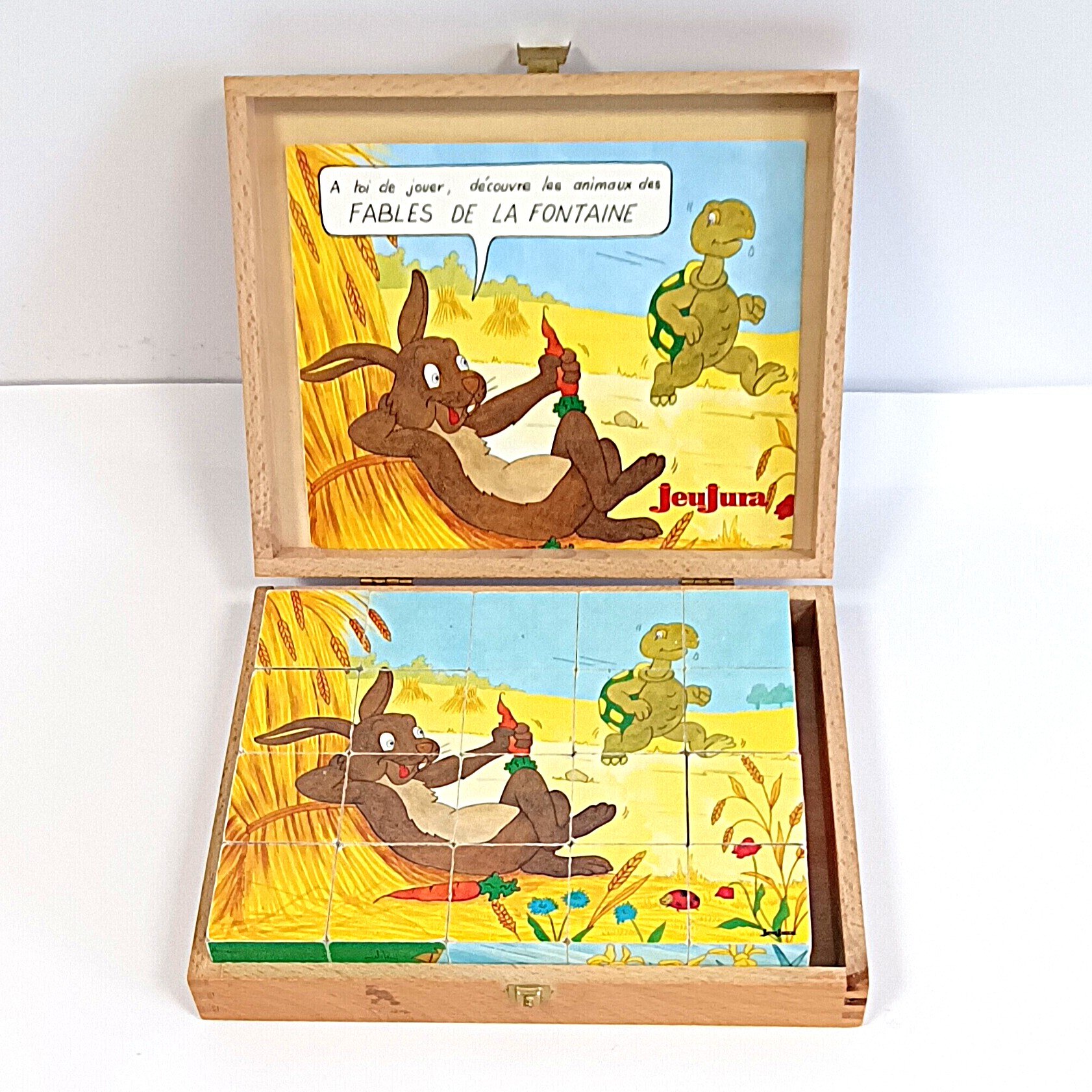 Voir photo 3 de Jeu de 20 cubes puzzle en bois Jeujura – Fables de La Fontaine Jeu de 20 cubes puzzle en bois Jeujura – Fables de La Fontaine Bon état reconditionné photo 3