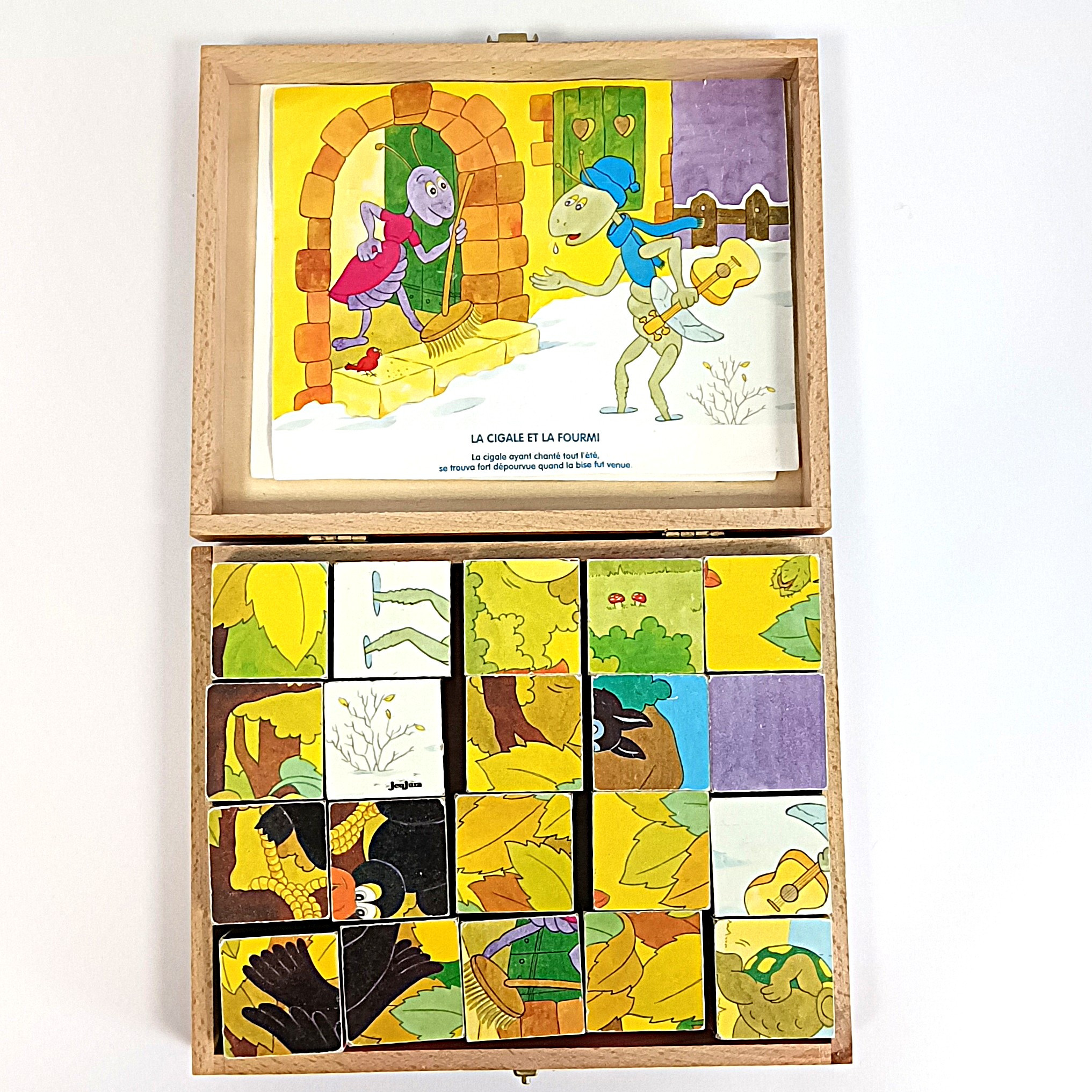 Voir photo 6 de Jeu de 20 cubes puzzle en bois Jeujura – Fables de La Fontaine Jeu de 20 cubes puzzle en bois Jeujura – Fables de La Fontaine Bon état reconditionné photo 6