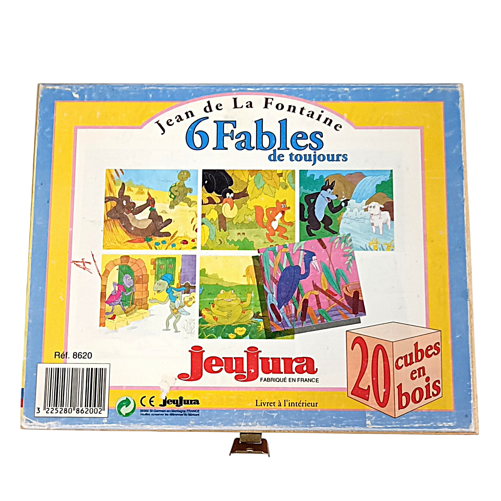 Acheter Jeu de 20 cubes puzzle en bois Jeujura – Fables de La Fontaine Bon état - 12,00 € Jeu de 20 cubes puzzle en bois Jeujura – Fables de La Fontaine Bon état reconditionné disponible sur Label Emmaüs