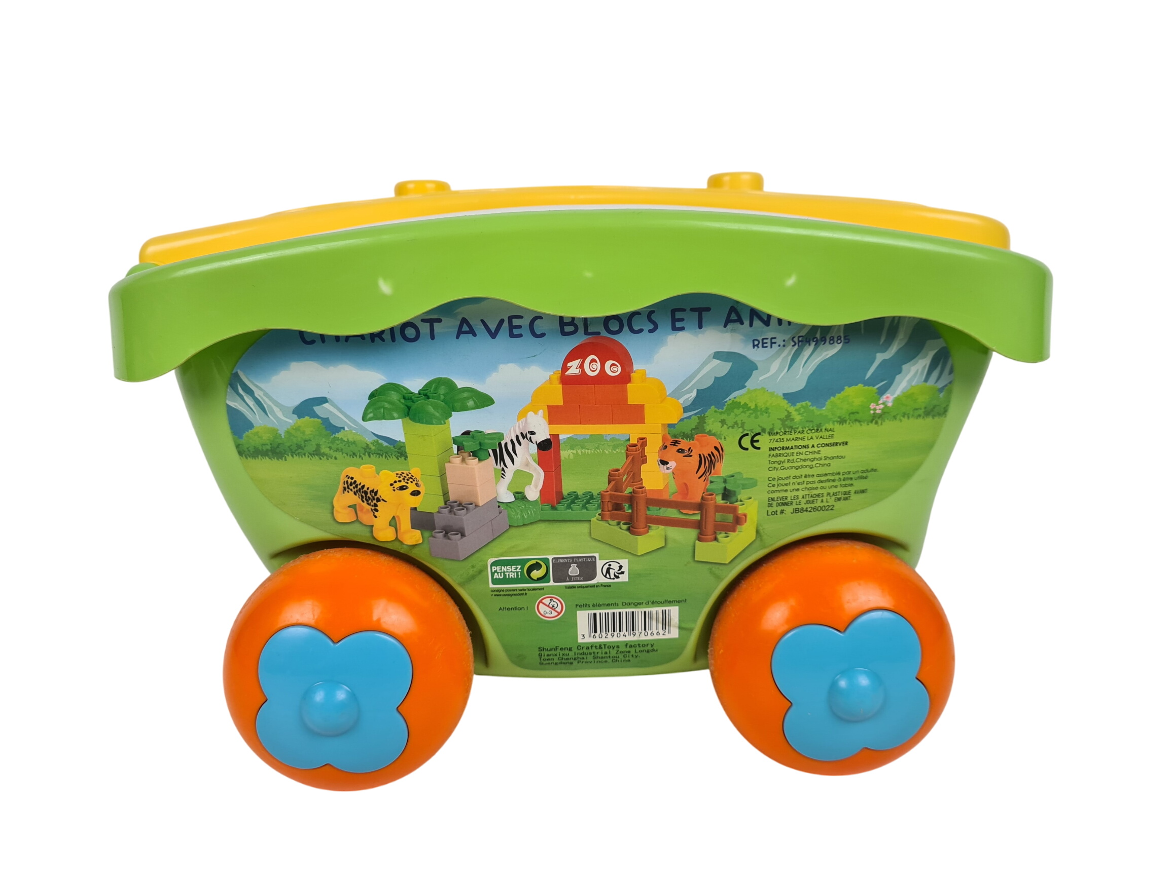 Acheter Jeu de construction - Chariot avec blocs et animaux - 3 ans + Bon état - 10,00 € Jeu de construction - Chariot avec blocs et animaux - 3 ans + Bon état reconditionné disponible sur Label Emmaüs