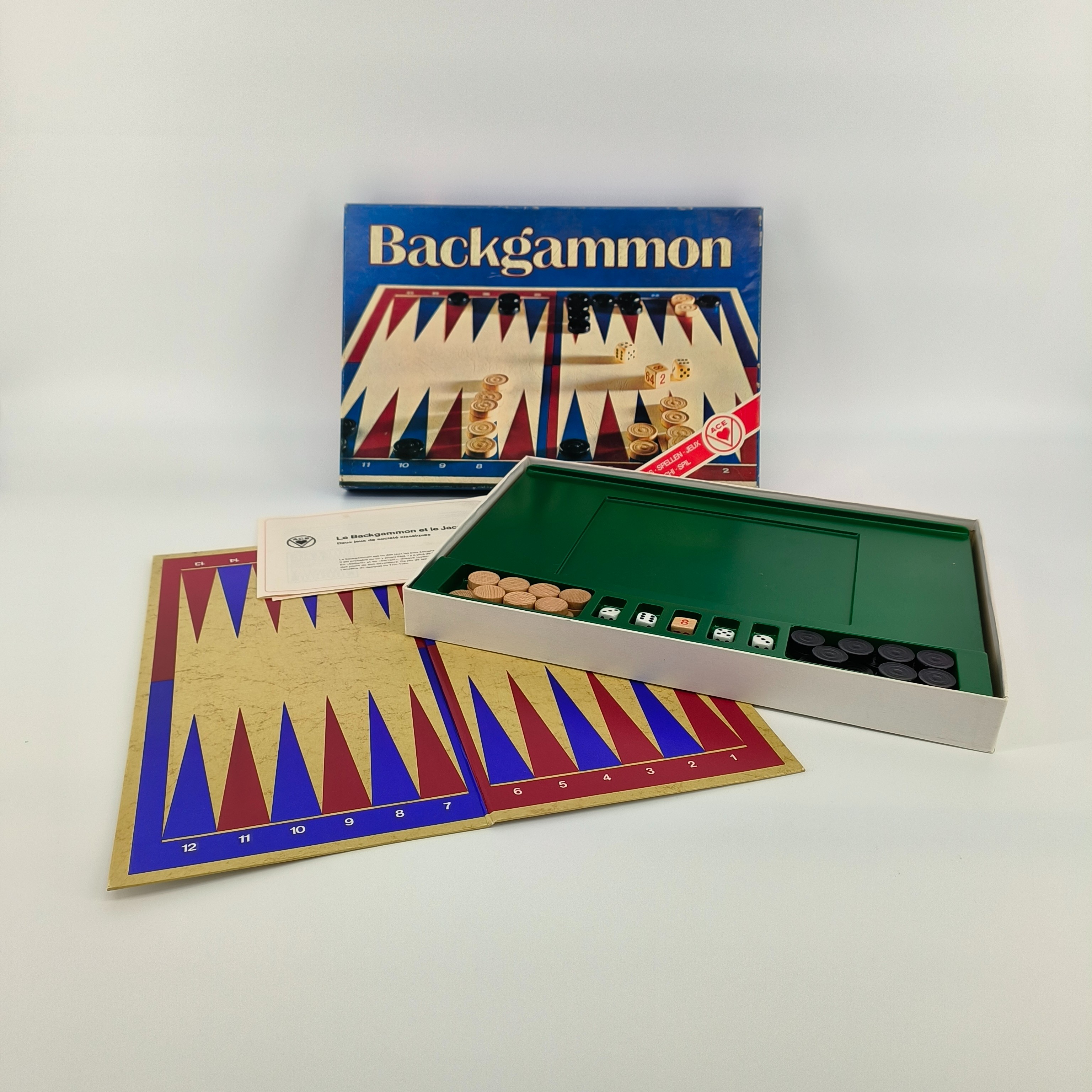 Voir photo 2 de Jeu de société-Backgammon-vintage-à partir de 8 ans Jeu de société-Backgammon-vintage-à partir de 8 ans Très bon état reconditionné photo 2