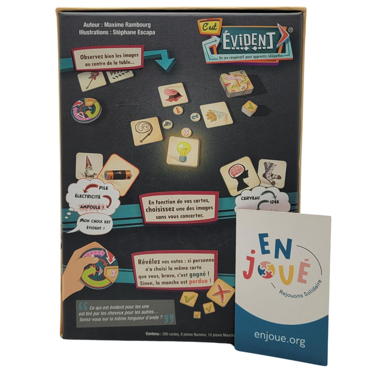 Voir photo 4 de Jeu de société - C'est évident - Un jeu coopératif pour apprentis télépathes - Gigamic - Dès 8 ans. Jeu de société - C'est évident - Un jeu coopératif pour apprentis télépathes - Gigamic - Dès 8 ans. Très bon état reconditionné photo 4