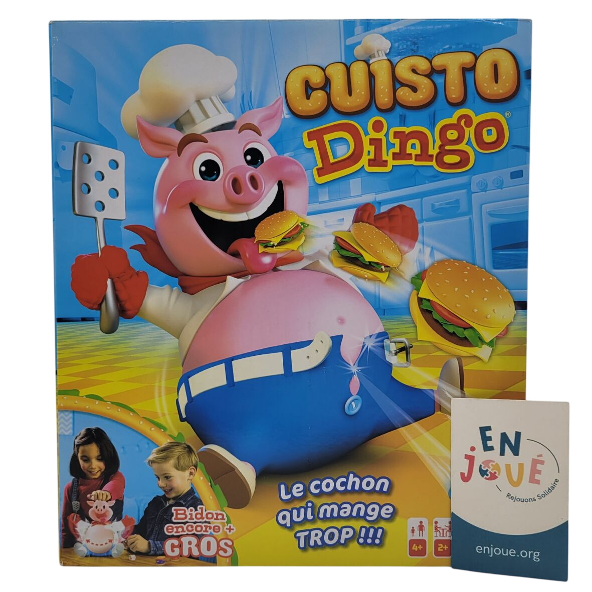 Jeu de société - Cuisto Dingo Le cochon qui mange trop !!! - Goliath - Dès 4 ans. Très bon état - 12,00 € Jeu de société - Cuisto Dingo Le cochon qui mange trop !!! - Goliath - Dès 4 ans. Très bon état reconditionné disponible sur Label Emmaüs