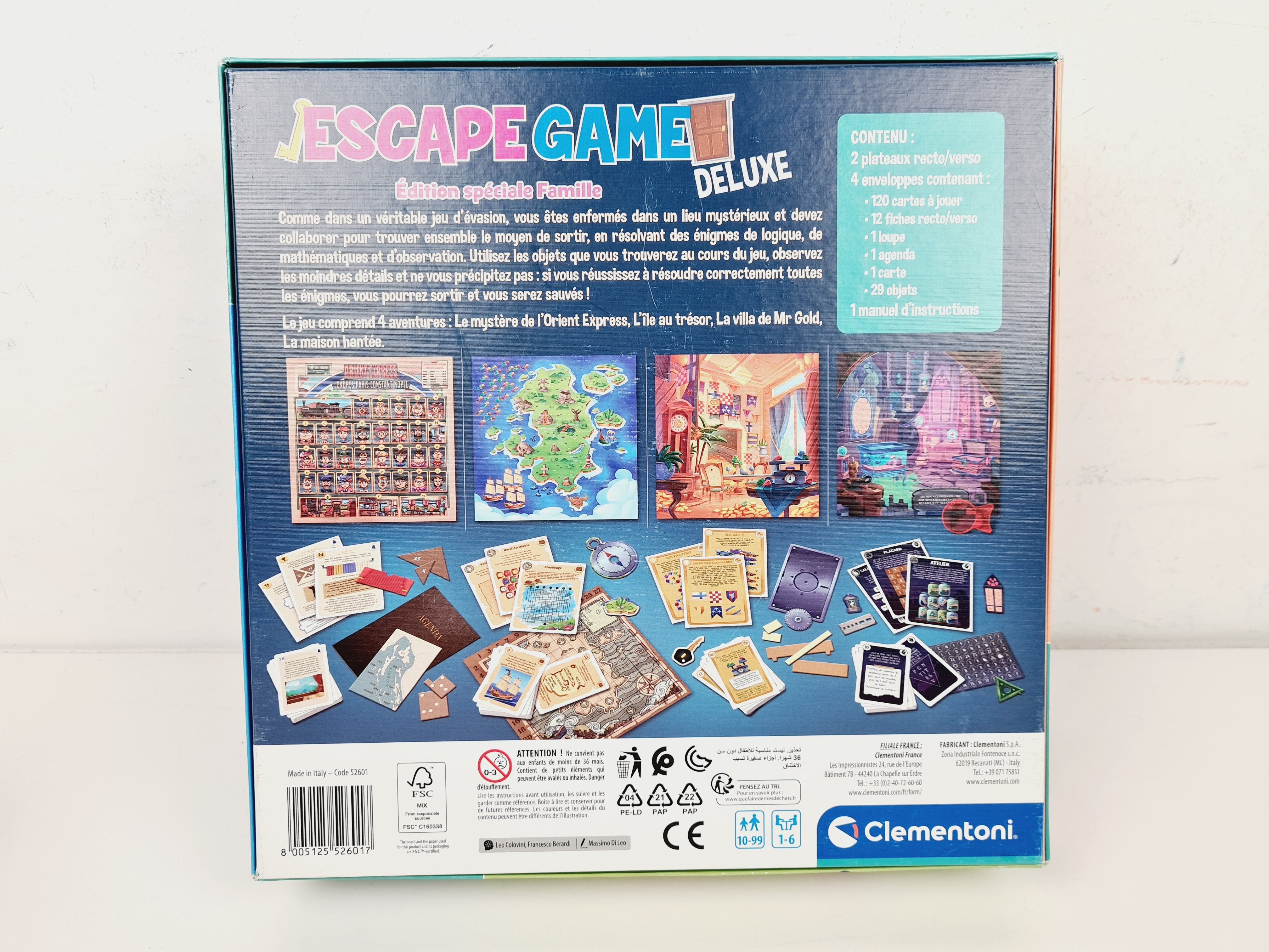 Voir photo 4 de Jeu de société - Escape Game Deluxe - Clementoni - 10 ans + Jeu de société - Escape Game Deluxe - Clementoni - 10 ans + Bon état reconditionné photo 4